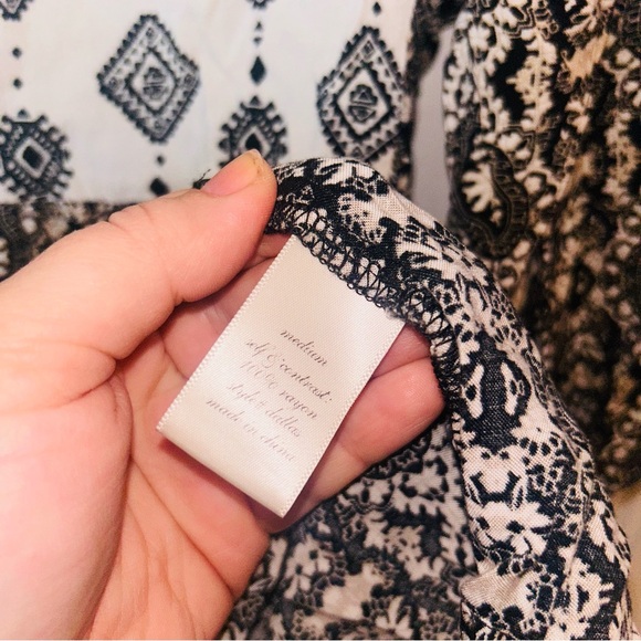 Tunic Bohemian Soft Peasant Long Lounge Long Sleeve Top Medium Black A2 - Picture 4 of 6